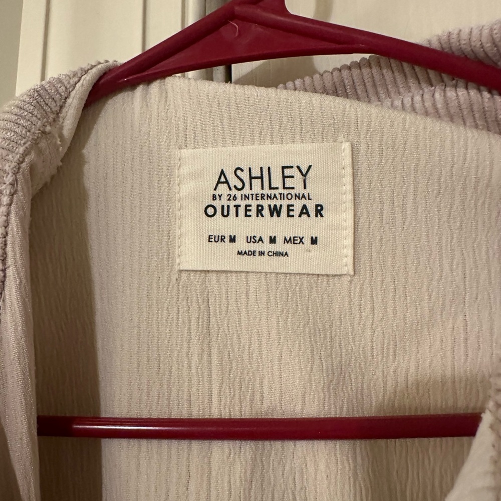 Color block Corduroy Jacket/Shacket in Pale Pink, Cream, Taupe, and Brown. - Picture 6 of 6